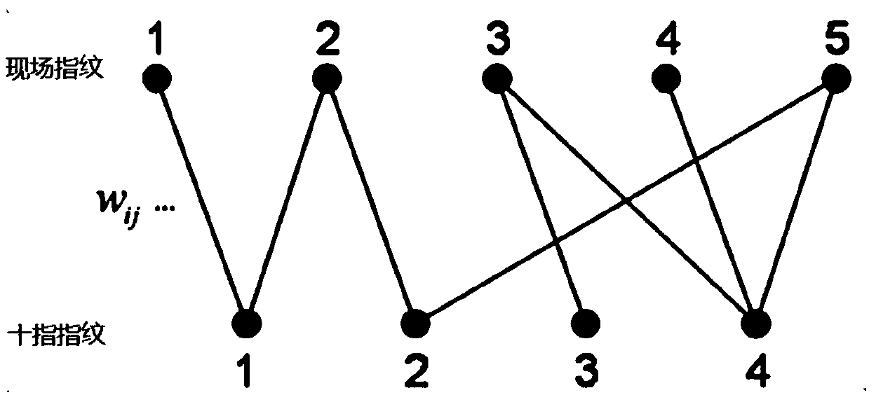 Crime scene fingerprint ridgeline leaving region frequency dynamic reconstruction method