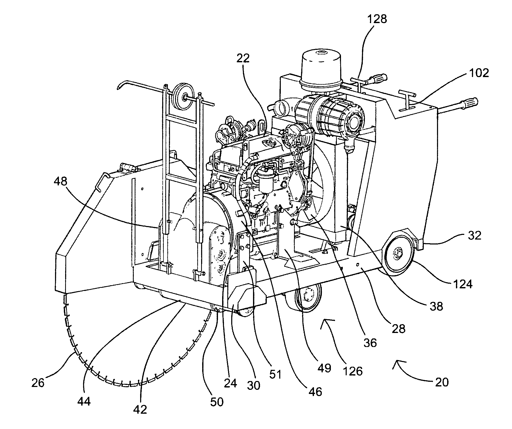 Mobile road or floor saw