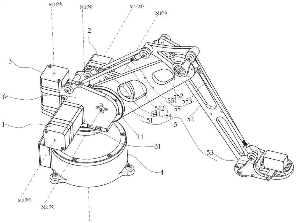 Synchronous belt transmission high-transmission-efficiency mechanical arm