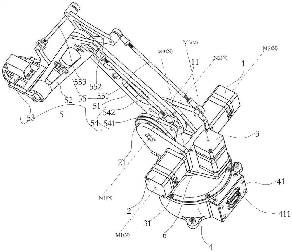 Synchronous belt transmission high-transmission-efficiency mechanical arm