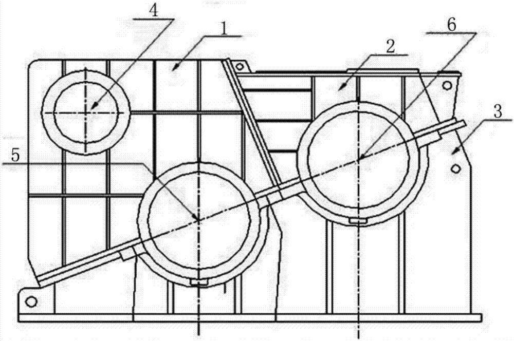 Machining and detecting system of three-division type large-dip-angle inclined box body and machining and detecting method thereof