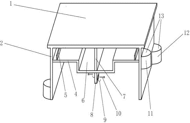 High school double desk