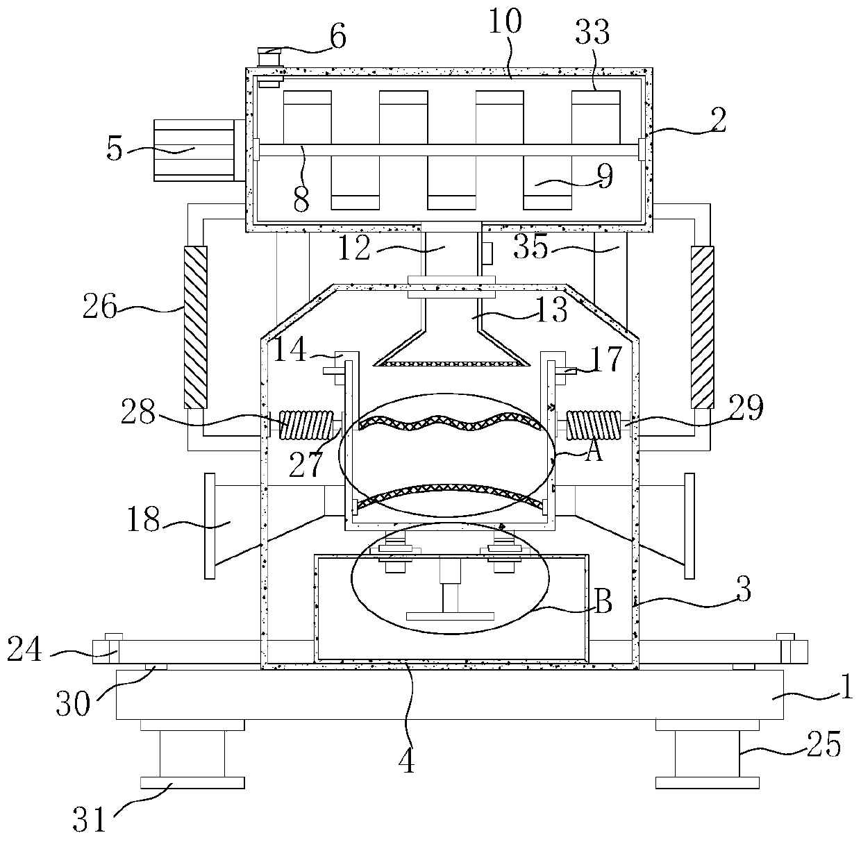 Aluminum liquid filtering and purifying device for efficient aluminum ingot production