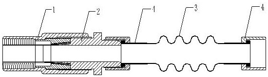 High-voltage large-current coaxial cable connection structure and method