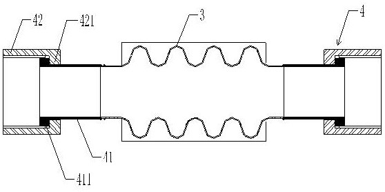 High-voltage large-current coaxial cable connection structure and method