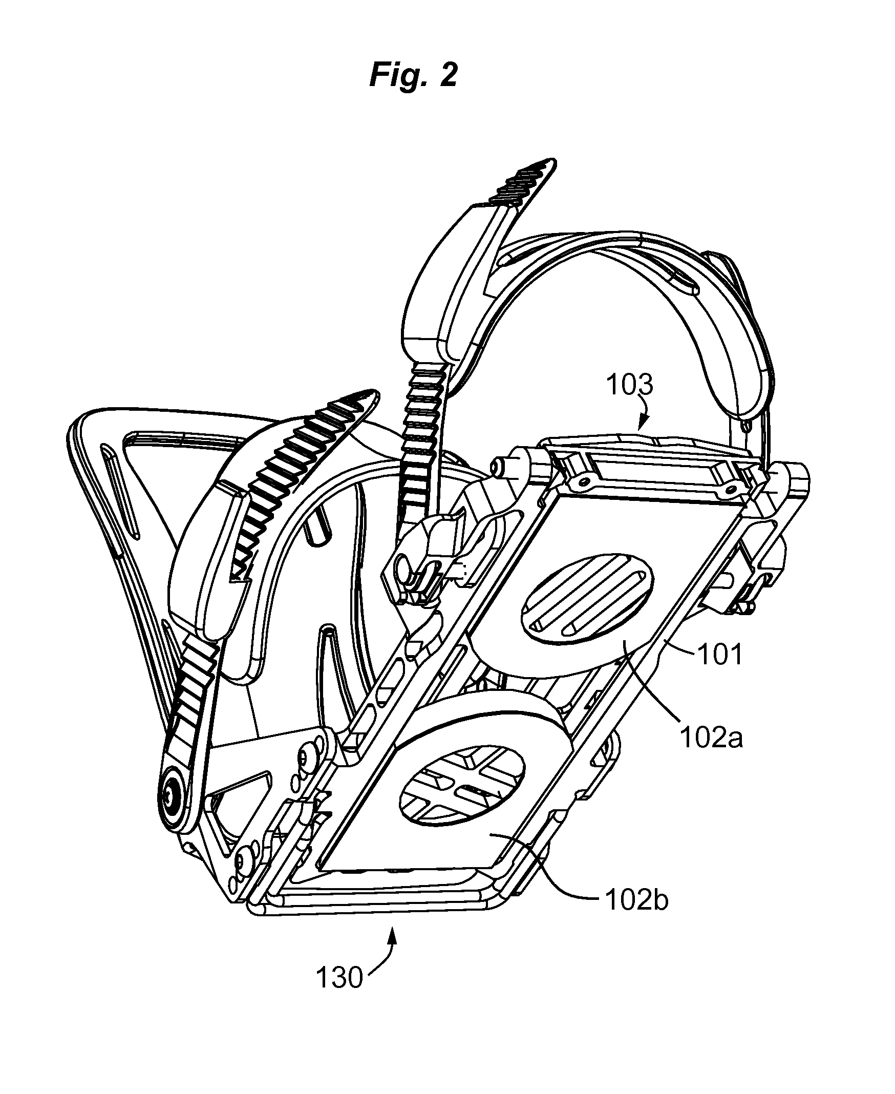 Boot binding system with foot latch pedal