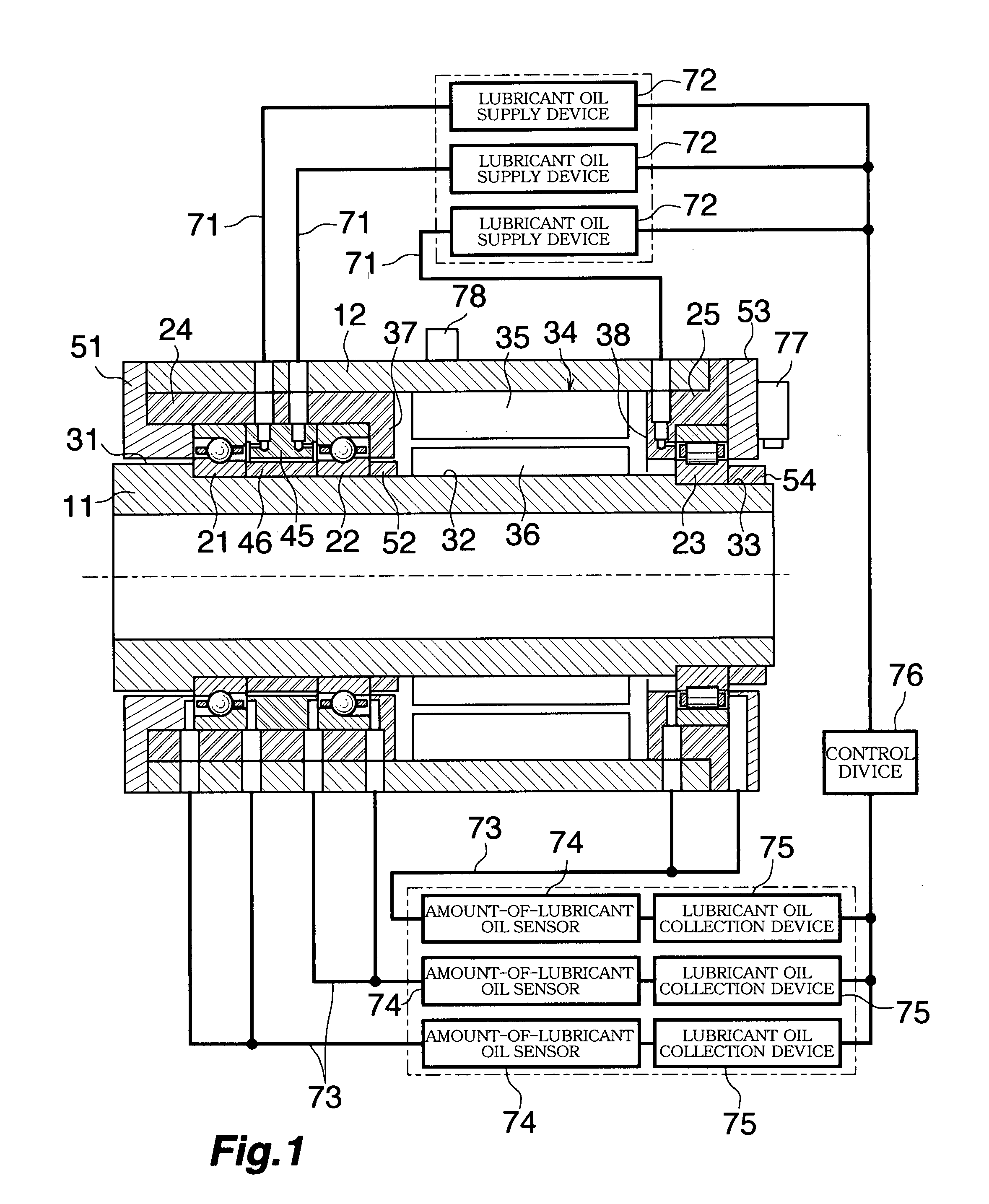 Main-shaft lubrication device