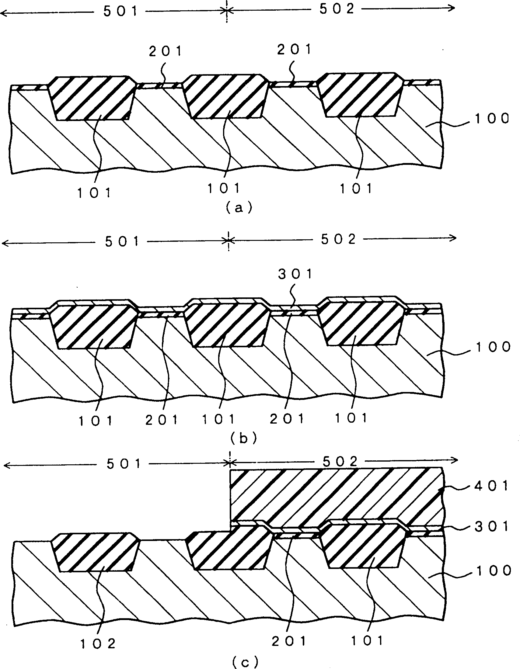 Method for mfg. semiconductor device with element separating insulation film