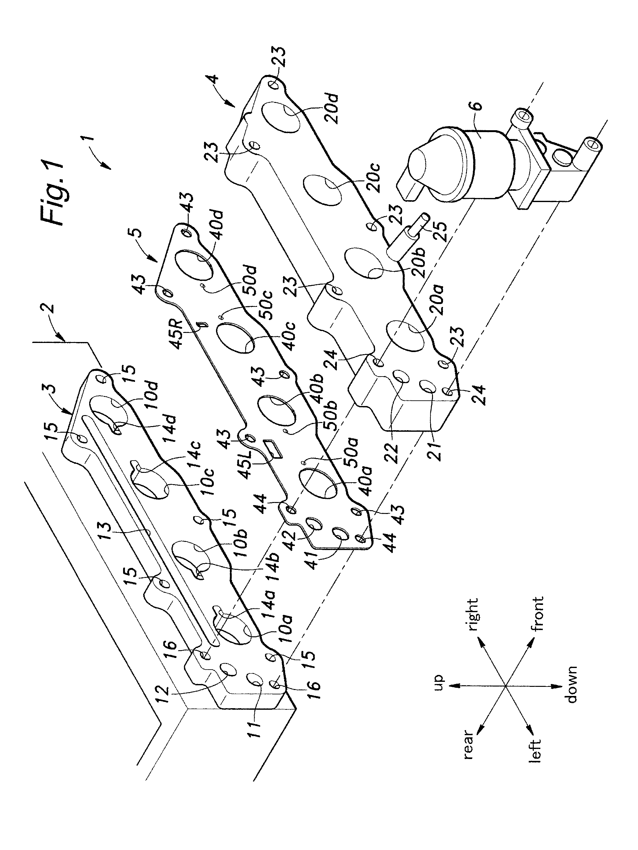 Exhaust gas recirculating device for internal combustion engines