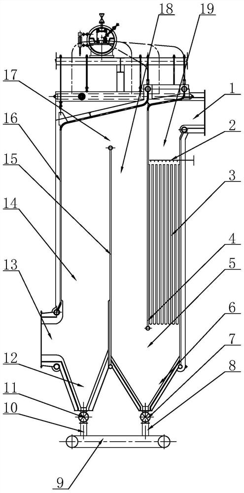 Waste heat boiler internally provided with high-temperature ceramic membrane filter assembly