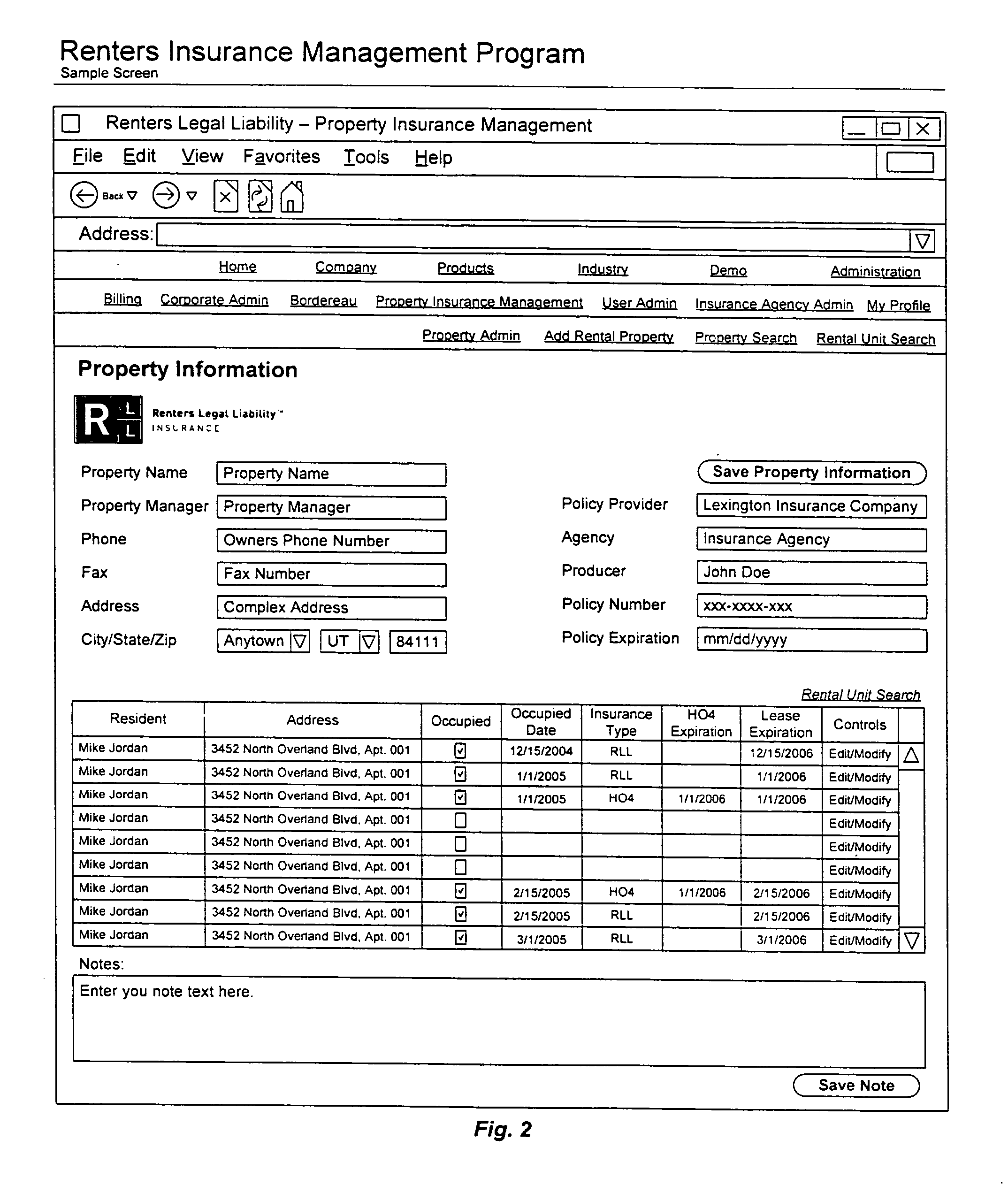 Method and apparatus for insuring multiple unit dwellings