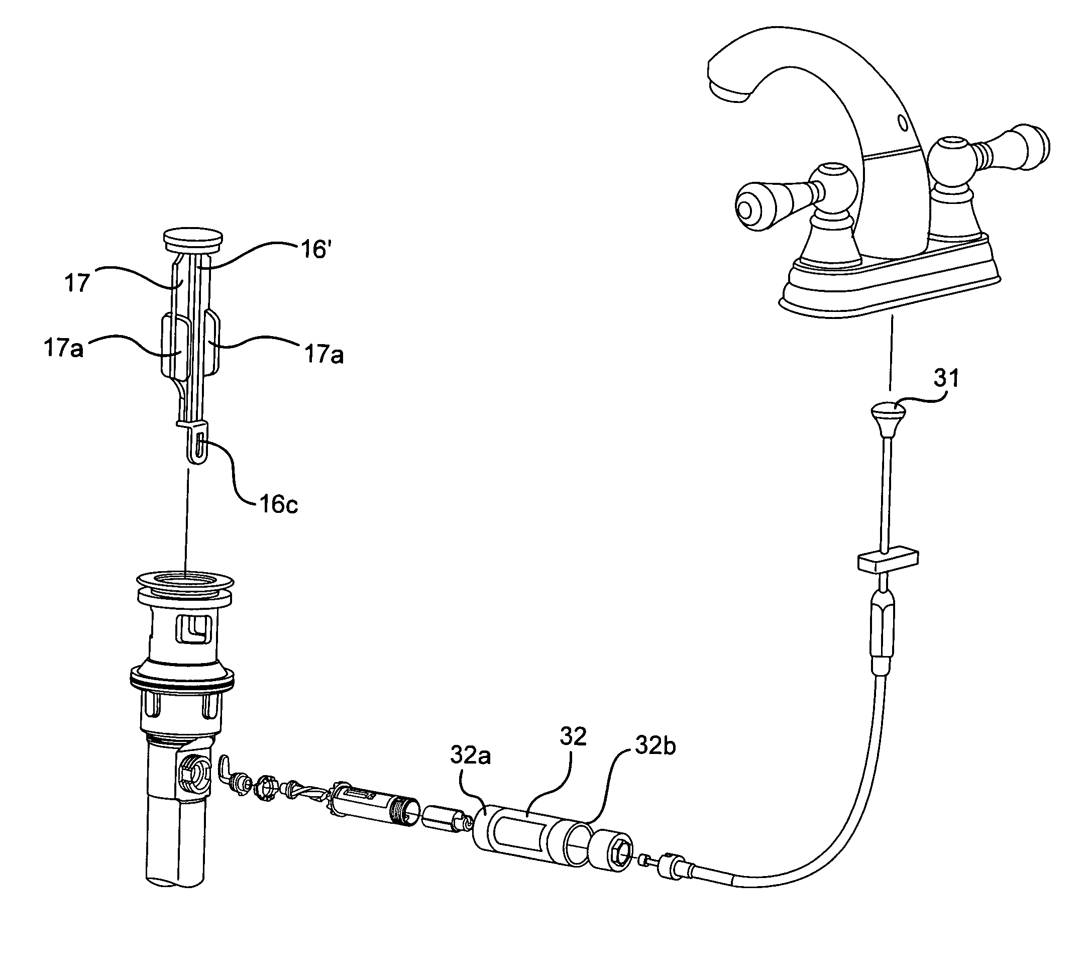 Drain assembly for rapid installation in sanitary vessels