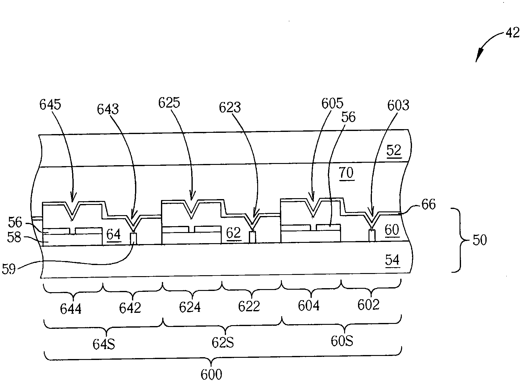 Colored filter array substrate