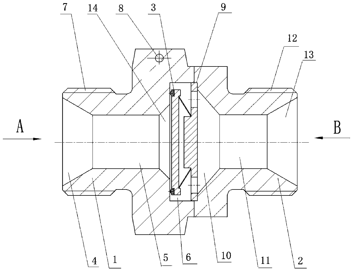 A ripple spring anti-vibration one-way valve