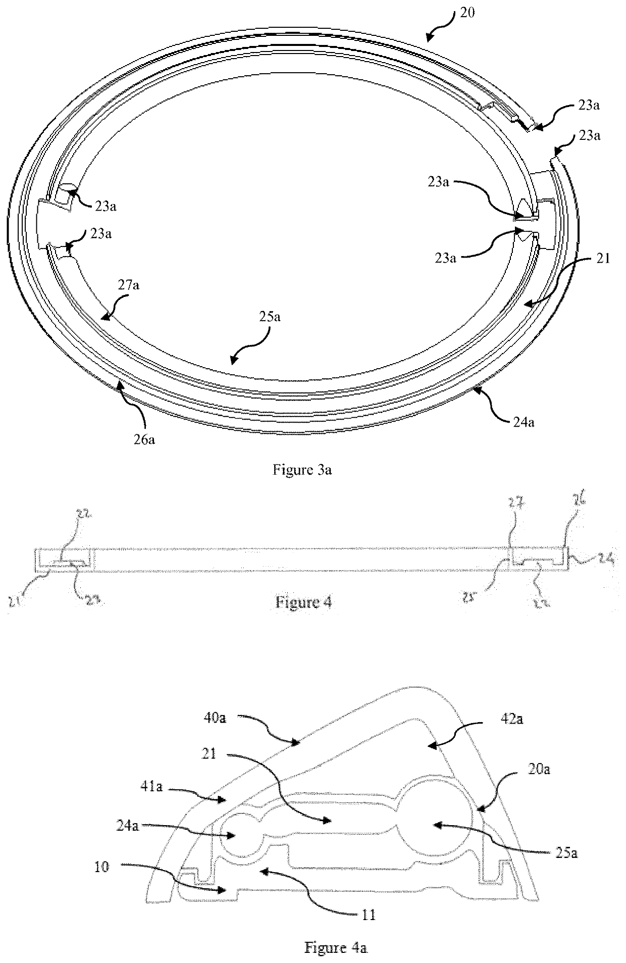 Medium distribution assembly and a vehicle design element including such an assembly