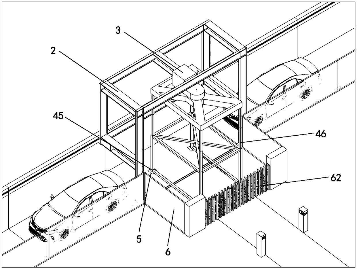 Old community parking garage device and using method thereof