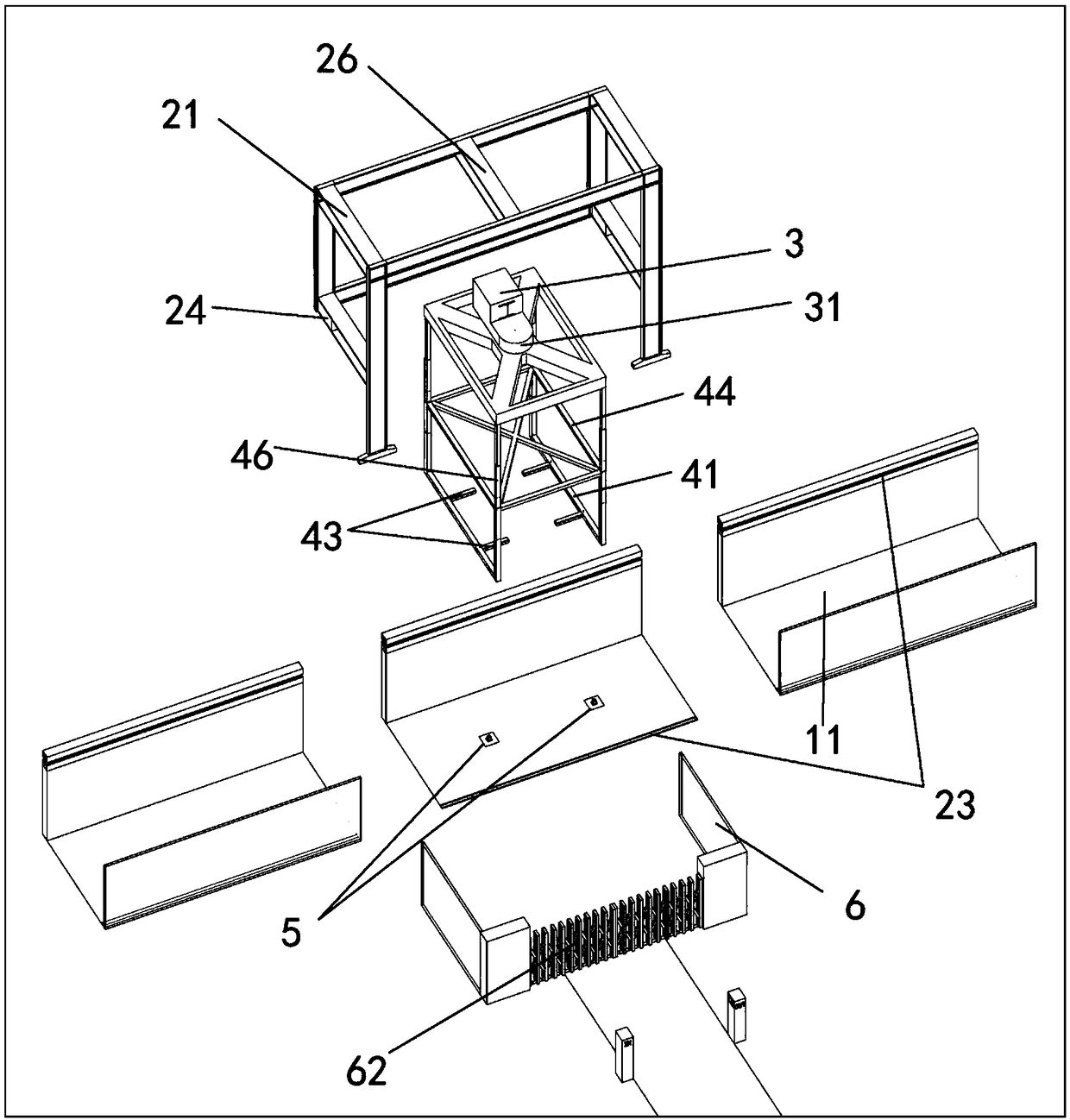 Old community parking garage device and using method thereof