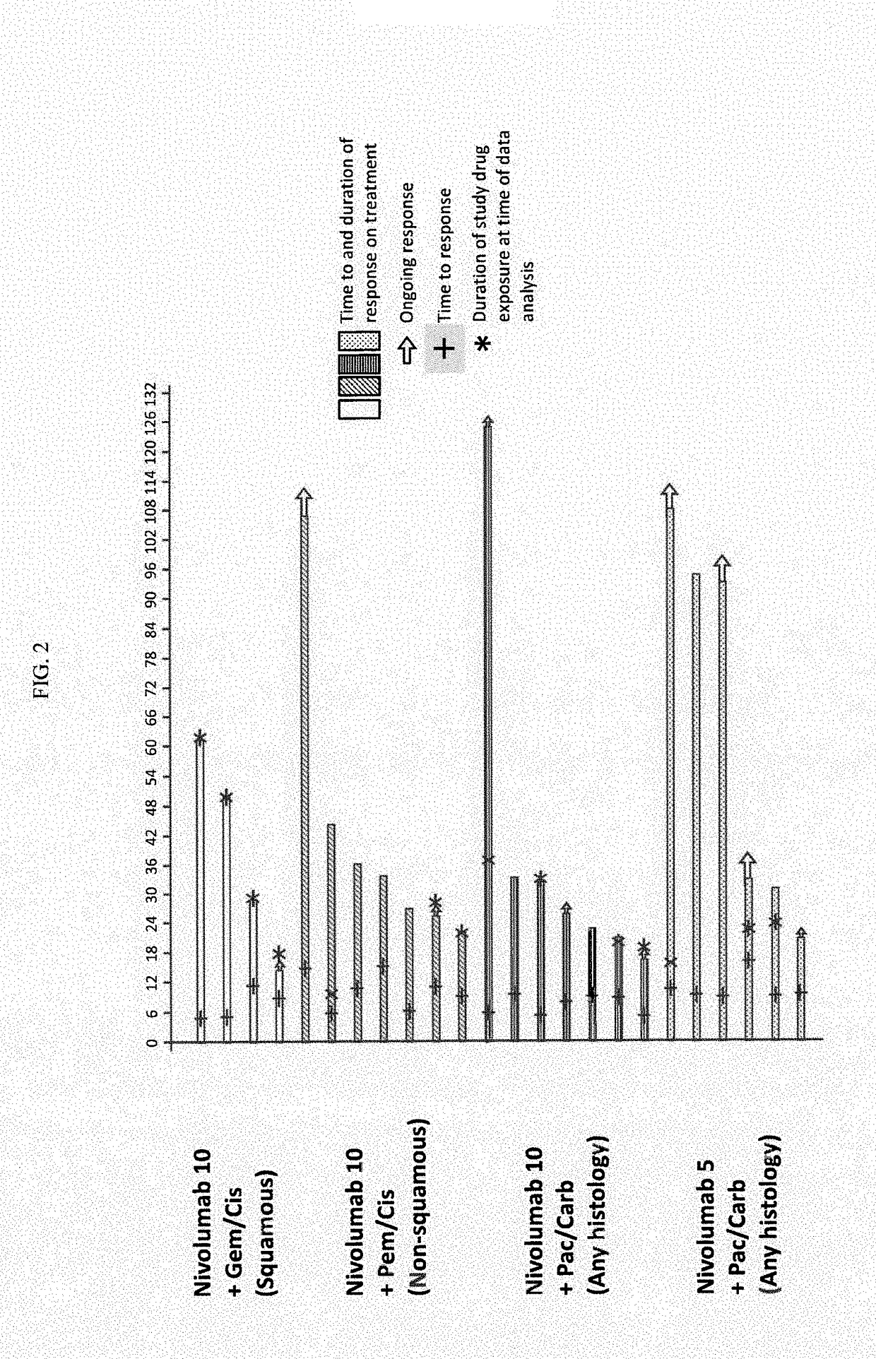 Treatment of lung cancer using a combination of an Anti-pd-1 antibody and another Anti-cancer agent