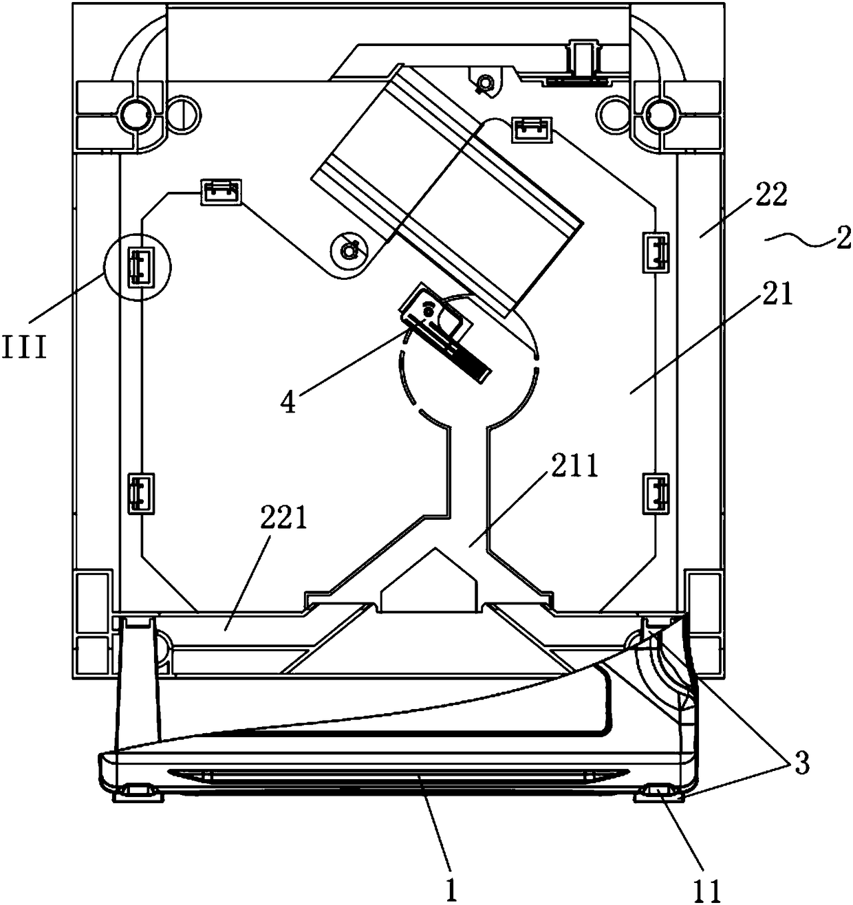 Overflow protection structure of dish washer and dish washer