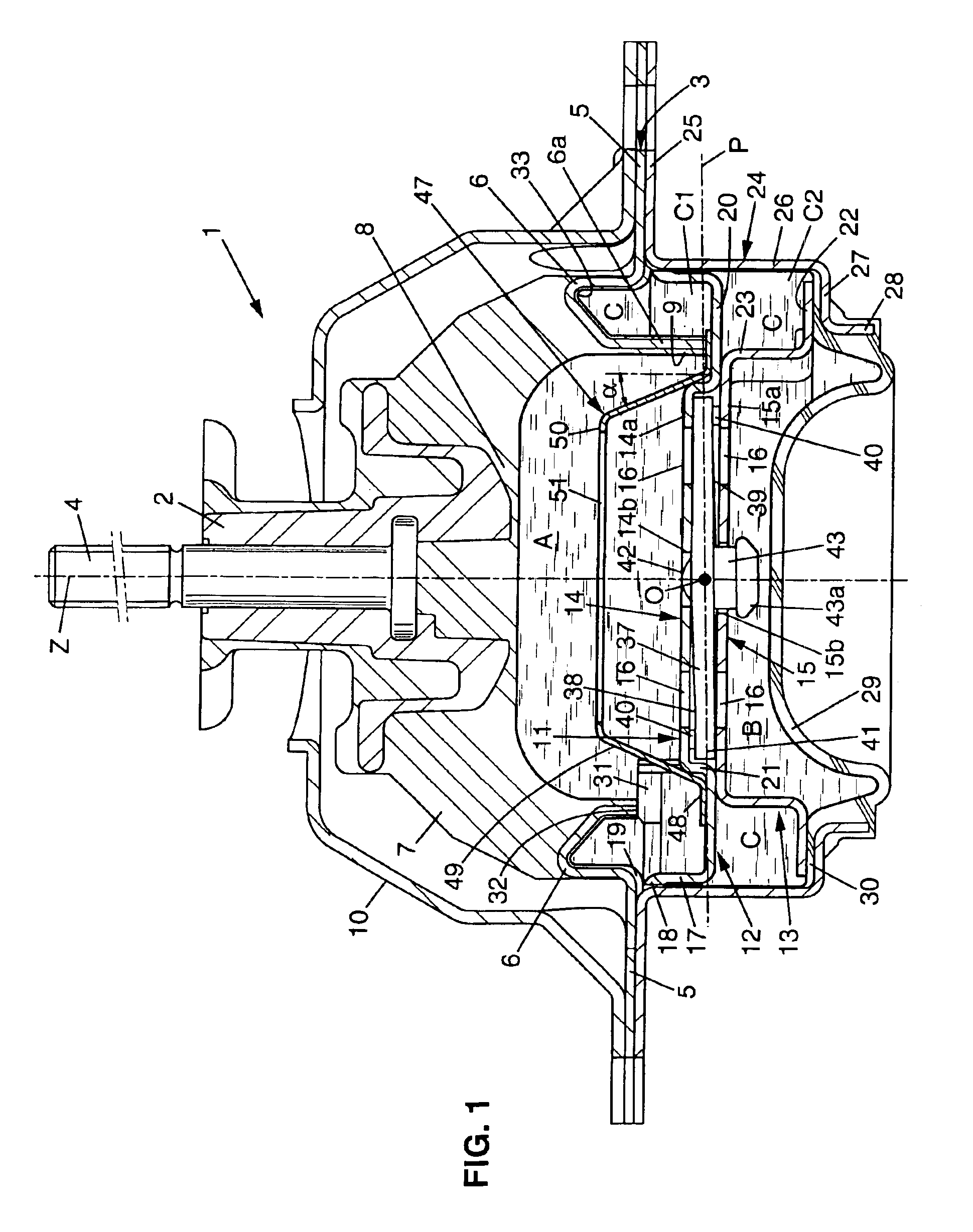 Hydraulic vibration-damping support