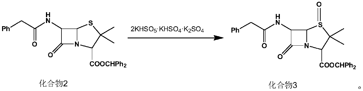 Penicillin G sulfoxide diphenyl methyl ester synthesis method