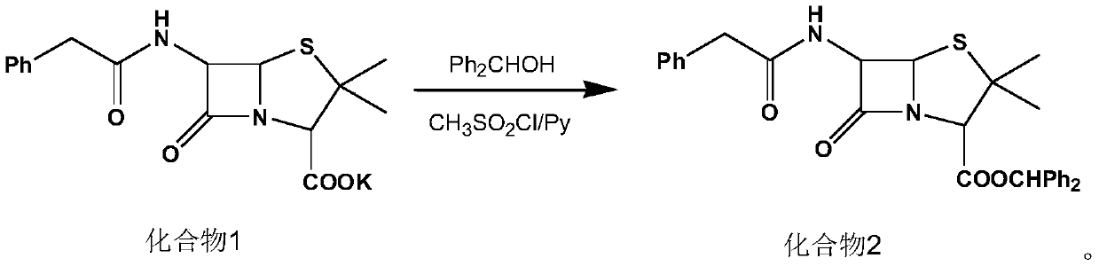 Penicillin G sulfoxide diphenyl methyl ester synthesis method