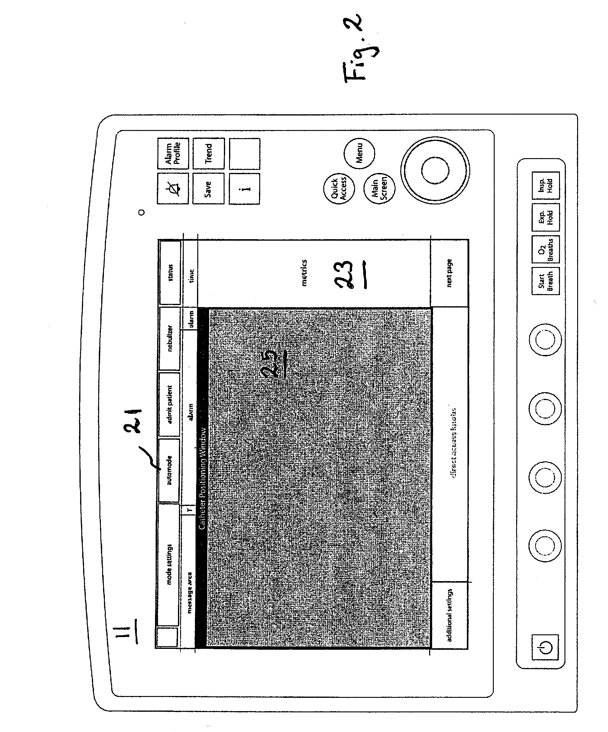 Control unit and display unit for an emg controlled ventilator