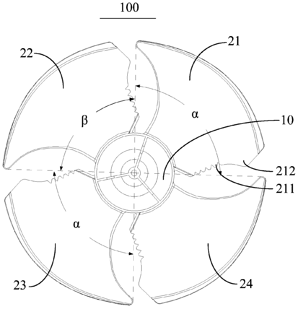 Axial flow fan blade and air conditioner outdoor unit