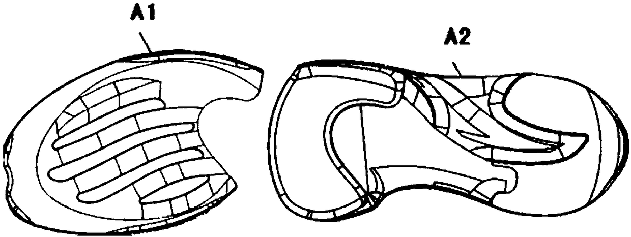 Running shoe sole and application thereof