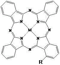 Application of phthalocyanine metal complex containing piperazine ethyoxyl modified groups