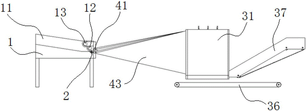 Vertical type sugarcane leaf peeling station