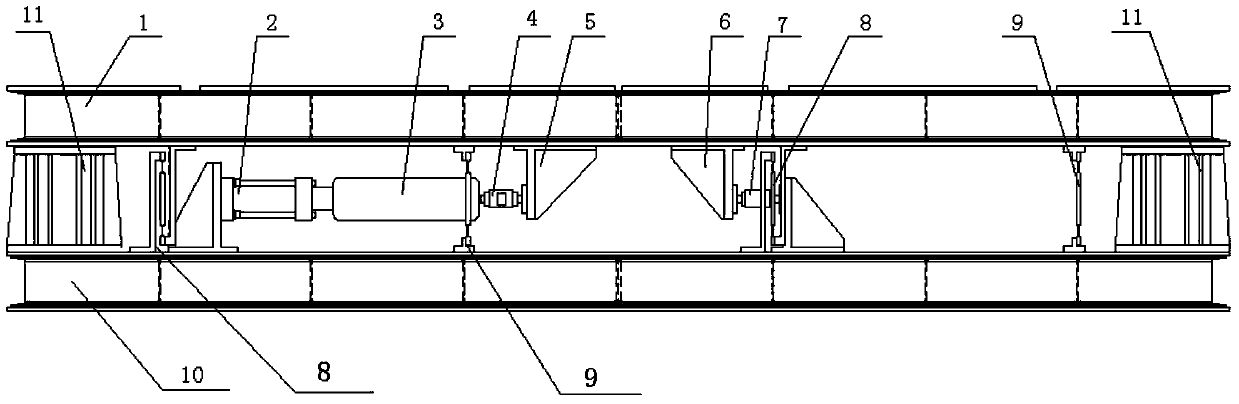 Self-calibration thrust measurement device for engine test bench