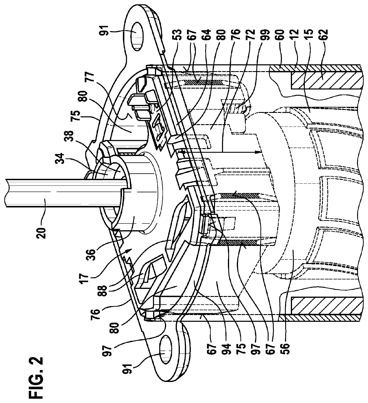 Electric machine with a brush-holding component and a plug module