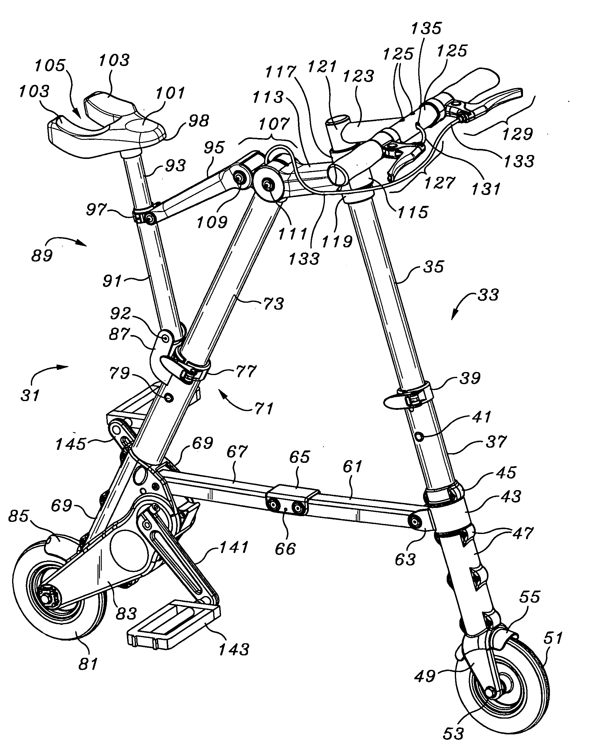 Portable folding bicycle