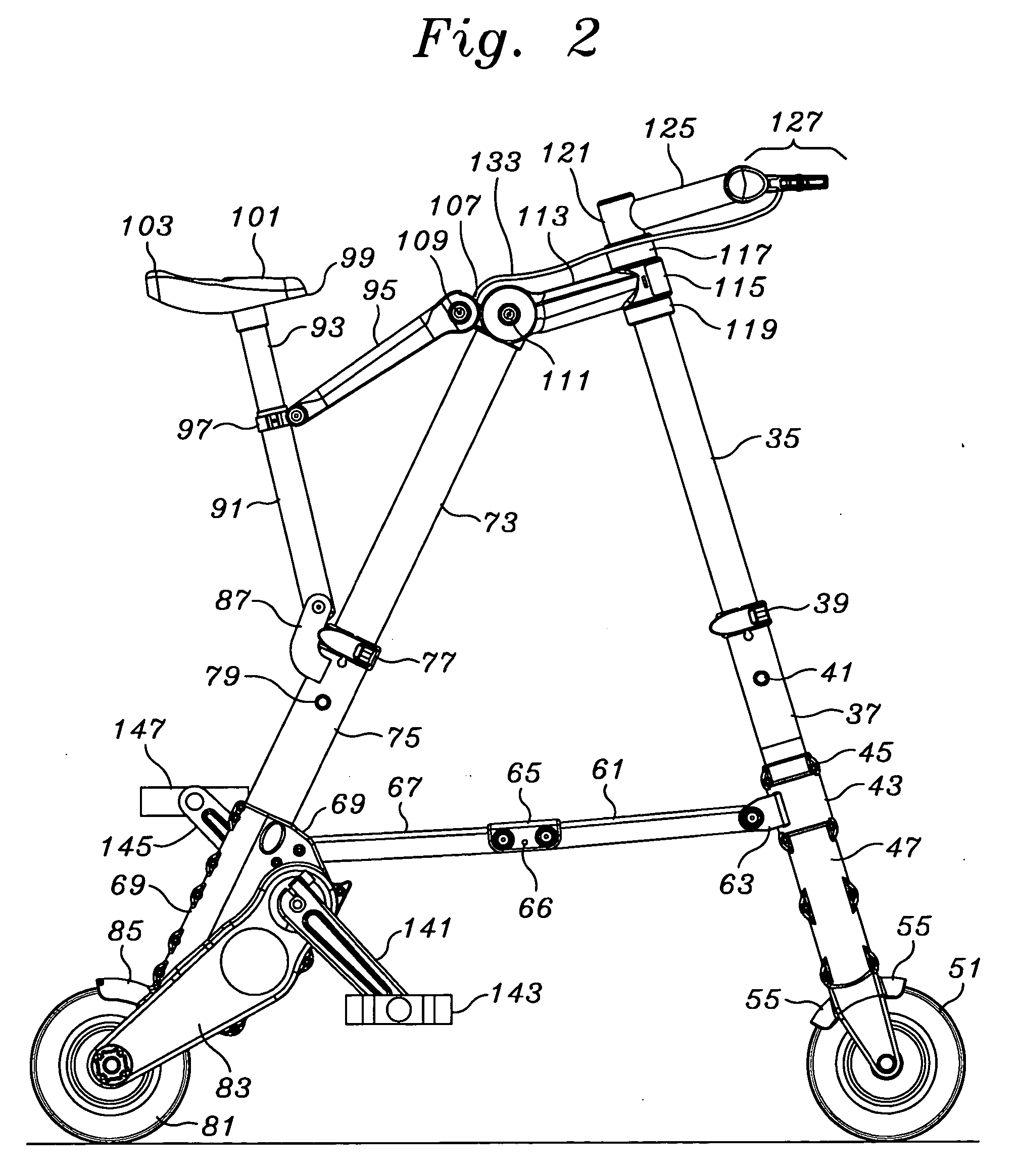 Portable folding bicycle