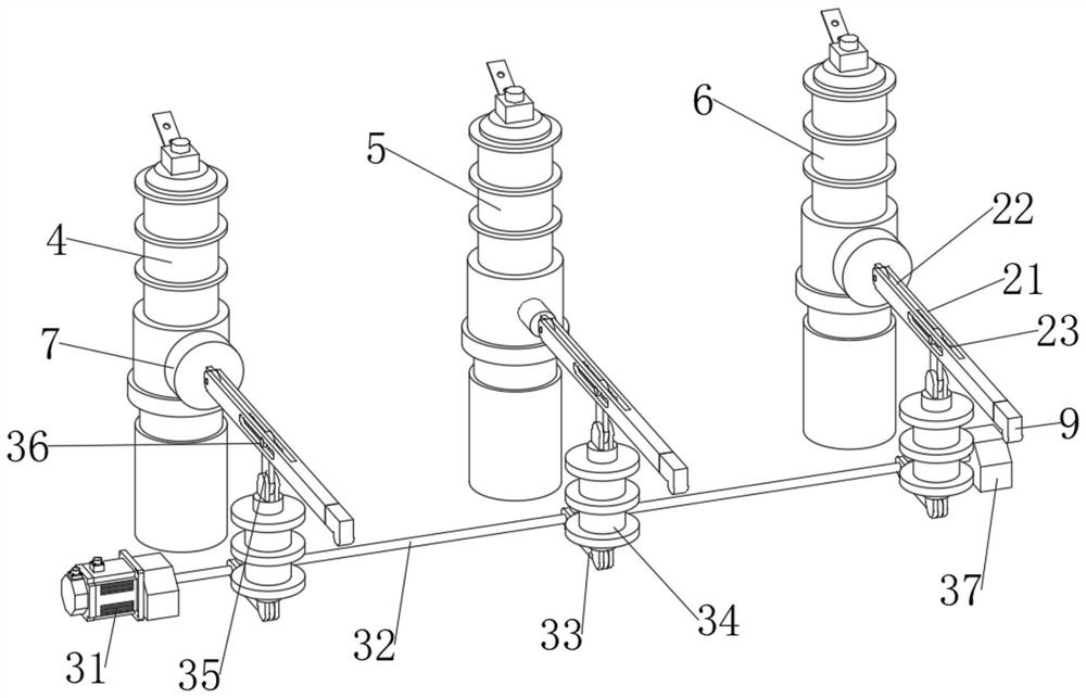 High-voltage vacuum circuit breaker driving device