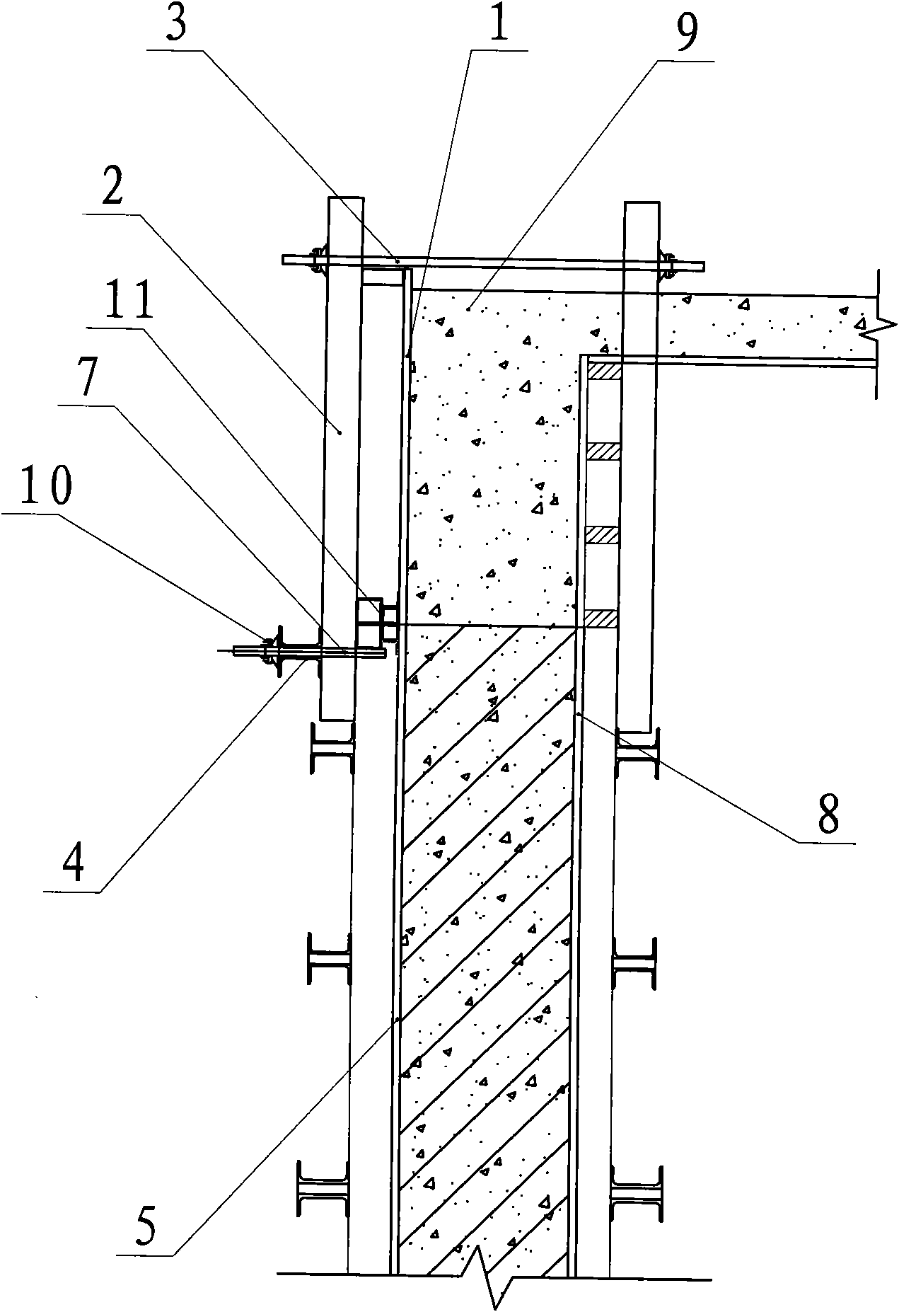 Fair-faced concrete structure beam and column joint formwork reinforcement system