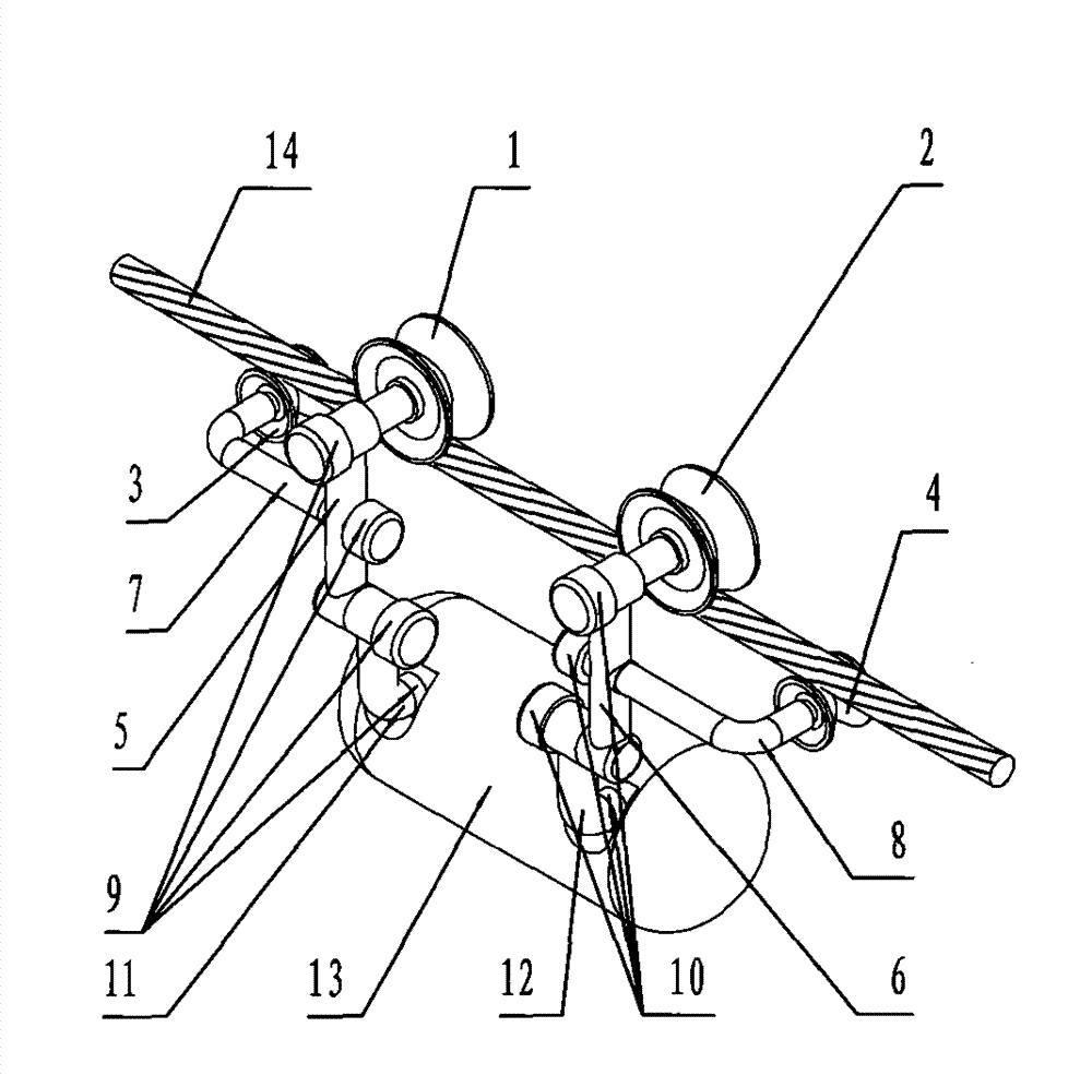 Lead obstacle-crossing robot walking device