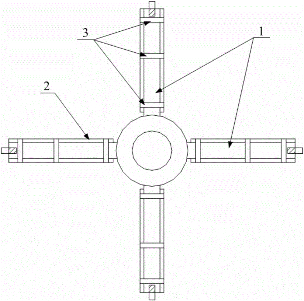 A vertical shaft pull rod shield and its fixing method