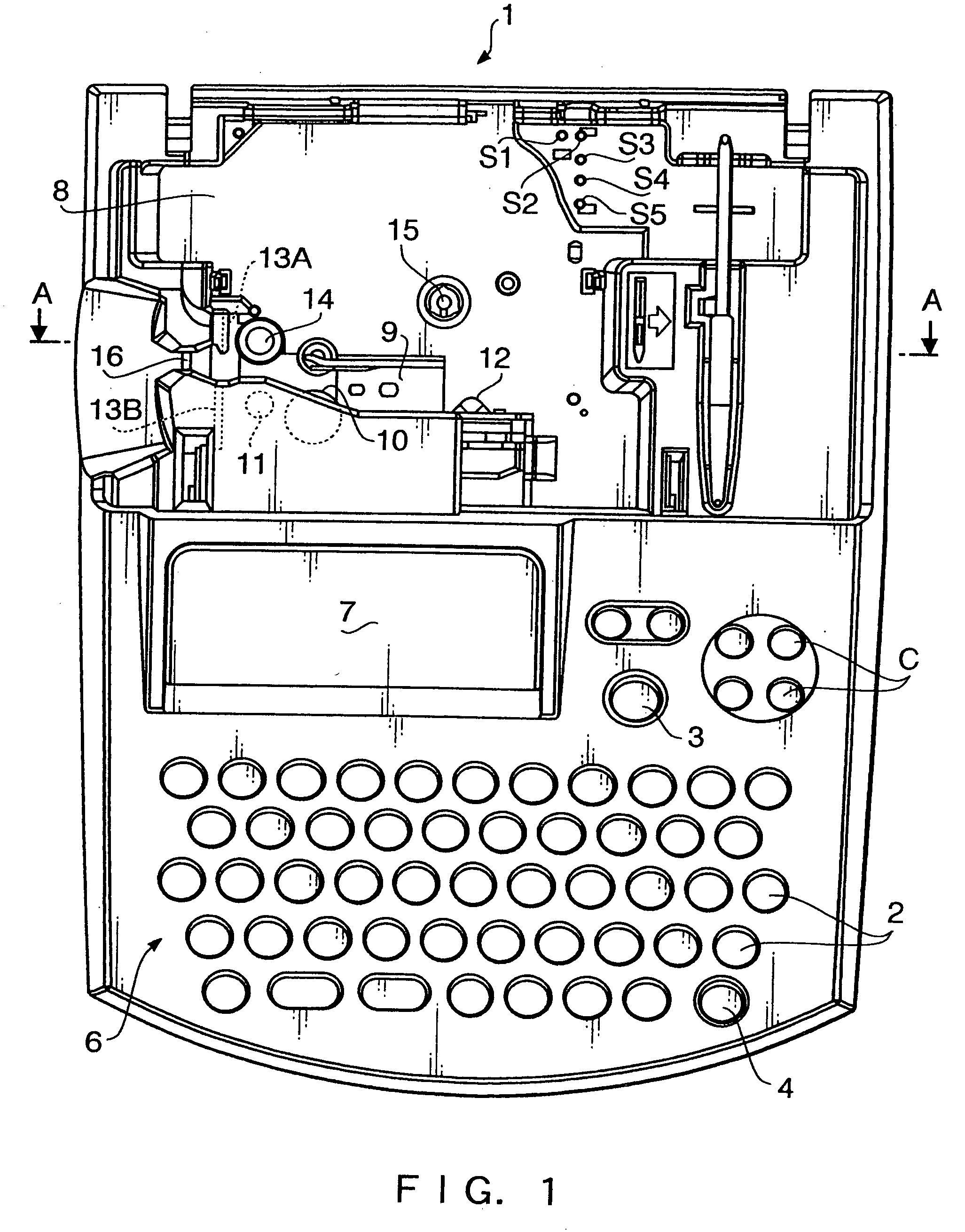 Placing printing elements and mark sensor at proper positions with respect to the cutter member