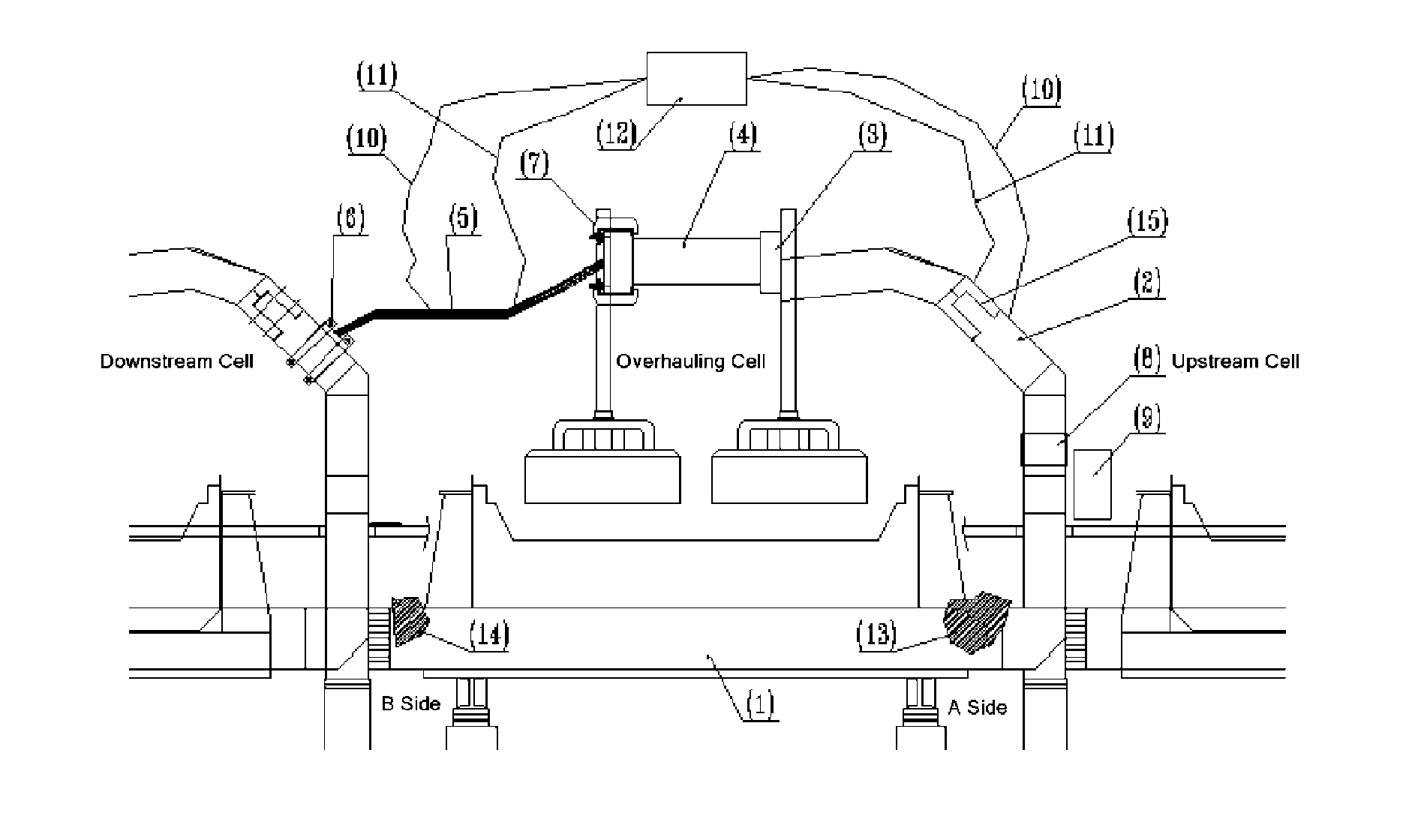 Live welding method and arrangement for aluminum electrolytic cell under series full current