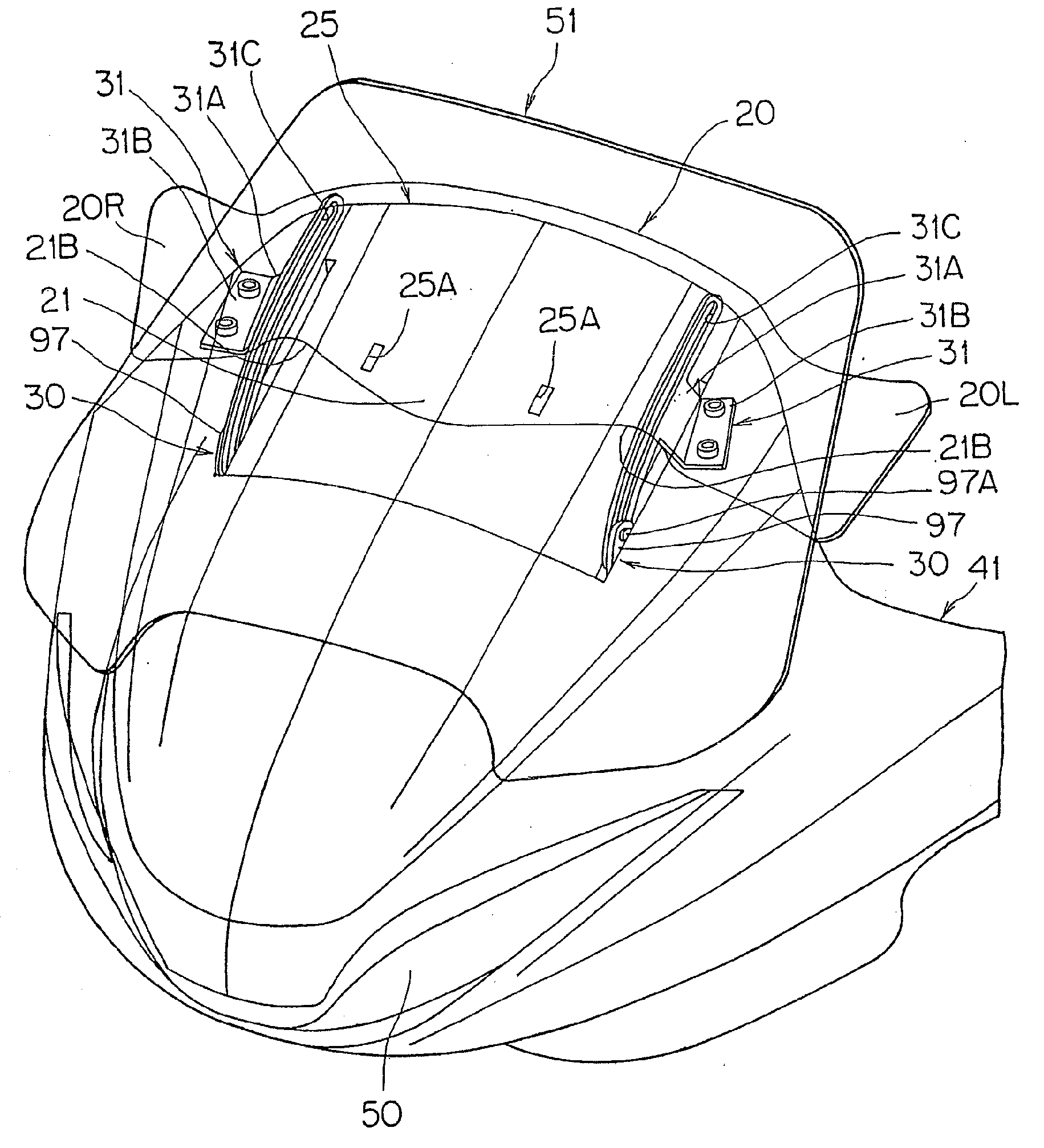 Screen for motorcycle