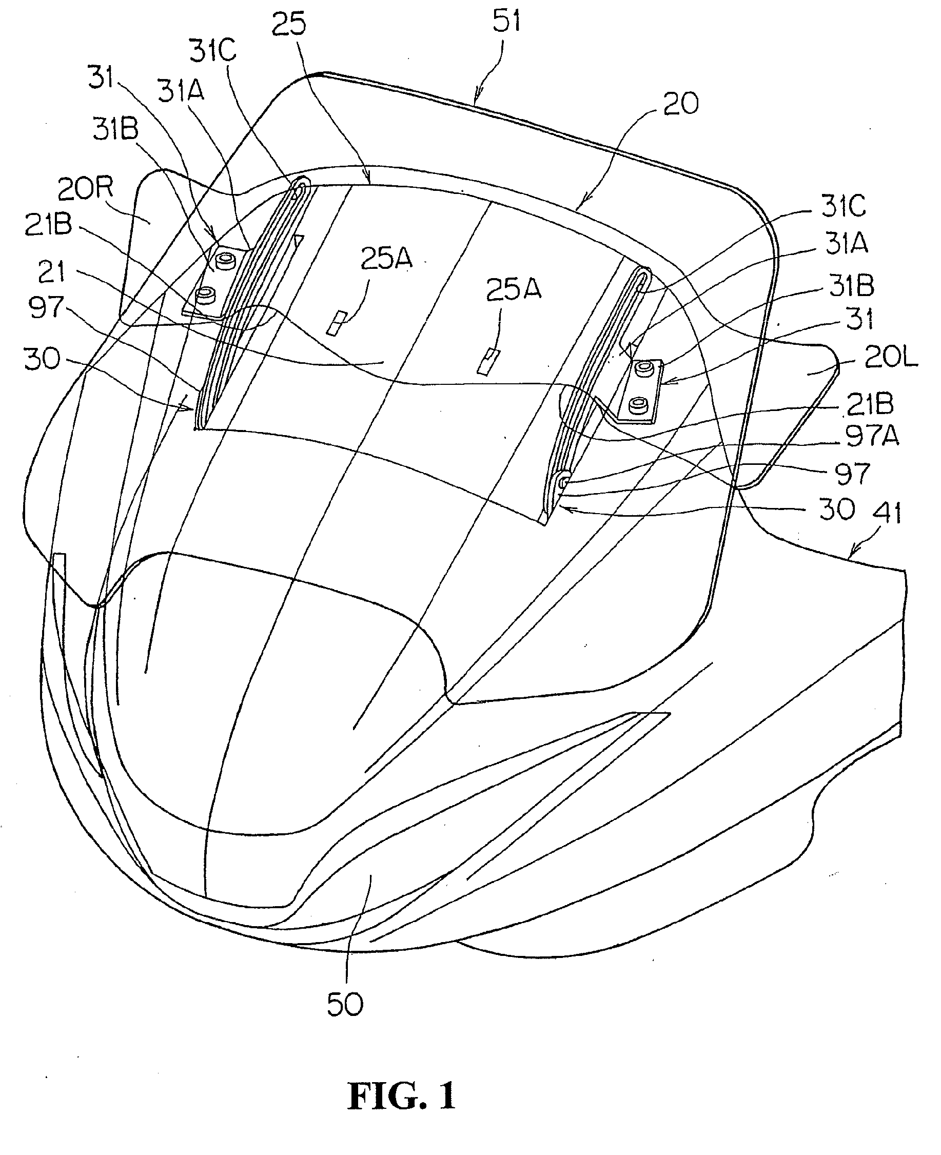 Screen for motorcycle