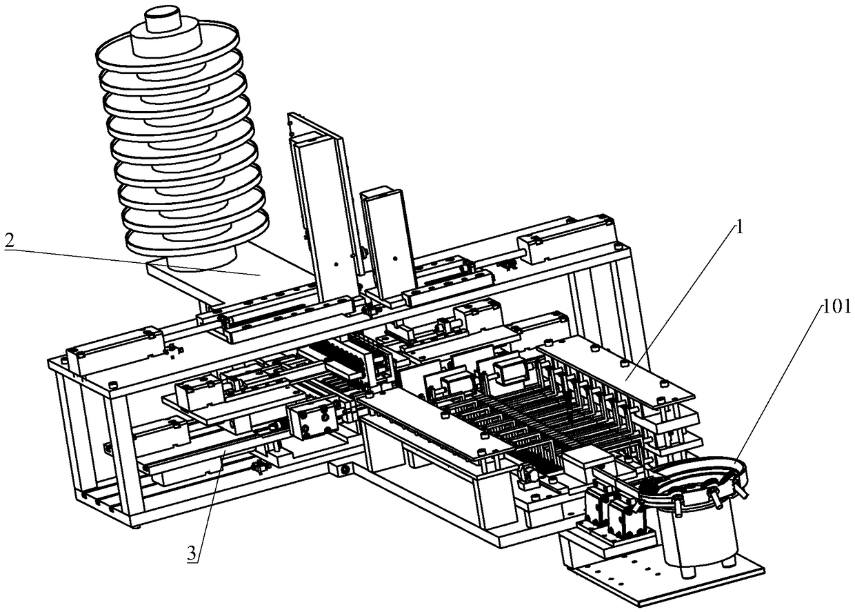 Bead stringing structure of full automatic bead stringing machine