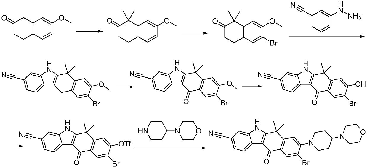 A kind of preparation method of alectinib intermediate