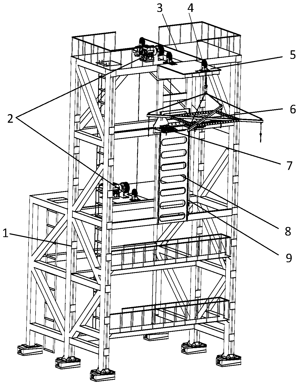 A four-degree-of-freedom vertical installation platform