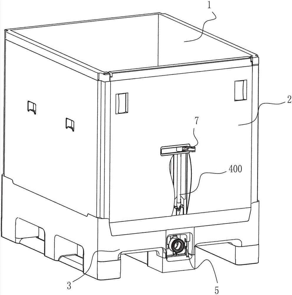 Standby start and stop gear for valve in complex intermediate bulk container and container