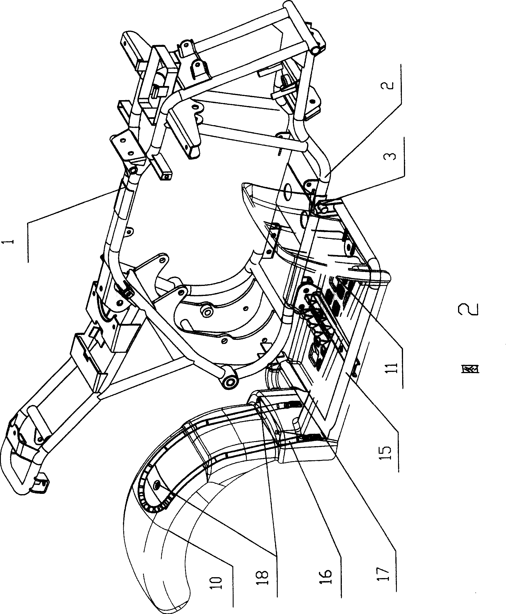 Mounting support for beach vehicle rear bluff board