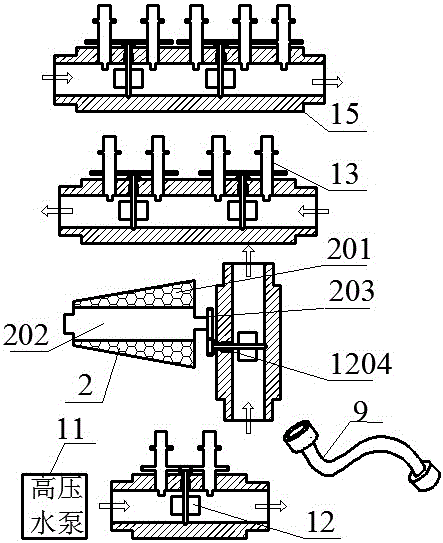 Hydraulic driving massage foot tub