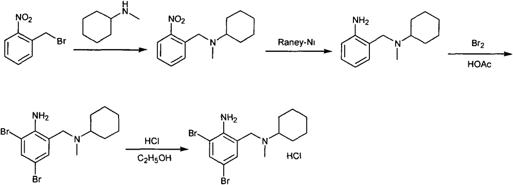 Novel method for preparing bromhexine hydrochloride